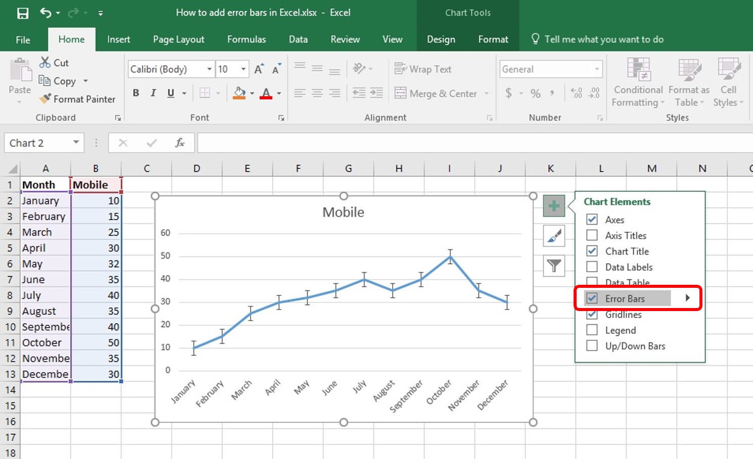 Excel 2016 Error Bars Explained